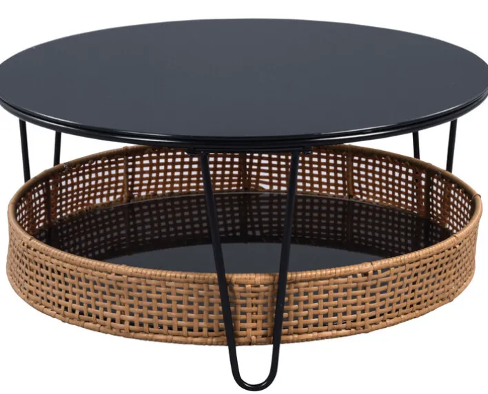 Couchtisch WILLY 80 cm schwarz/ braun