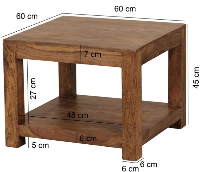 Couchtisch 60x60x45 cm braun