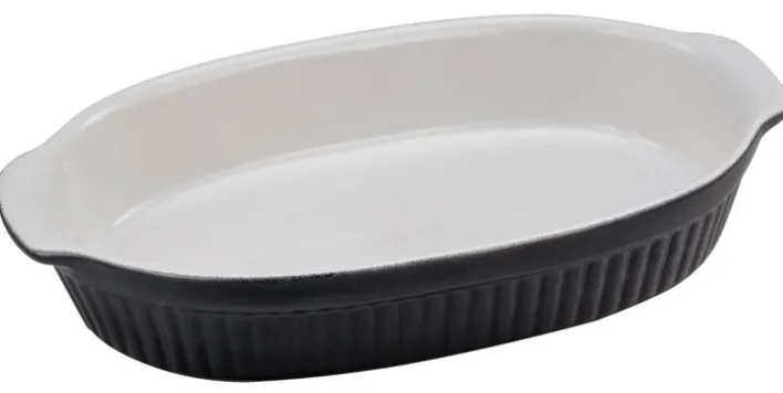 CreaTable Auflaufform oval CLASSIC BLACK & WHITE schwarz