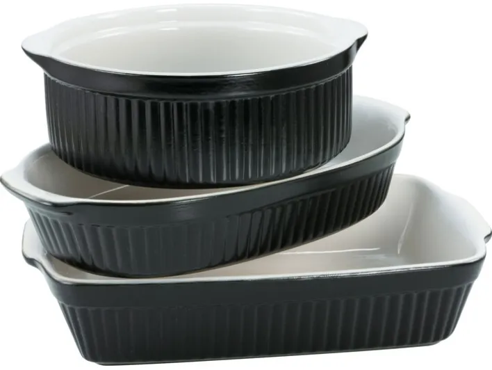 CreaTable Auflaufform oval CLASSIC BLACK & WHITE schwarz