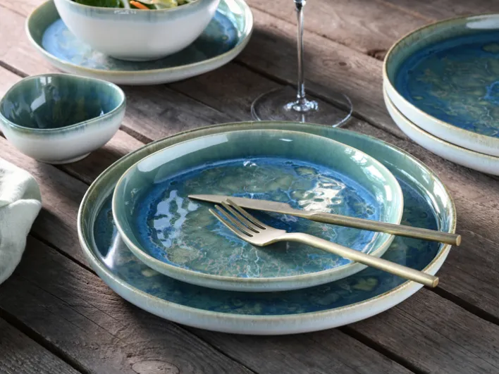 CreaTable Dessertteller YUKI 6er Set 22 cm Hochwertiges Steinzeug