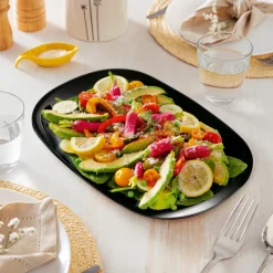 CreaTable Grillteller ITALIEN PARTY 34 cm Glas schwarz