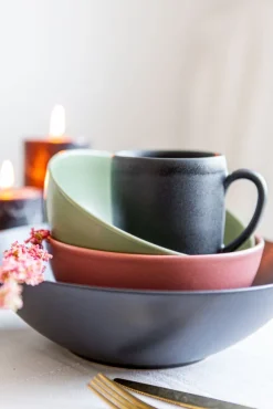 CreaTable Kaffeebecher SOFT TOUCH 6er Set 300 ml schwarz matt