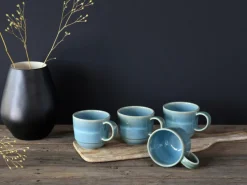 CreaTable Kaffeebecher YUKI 6er Set 370 ml Hochwertiges Steinzug