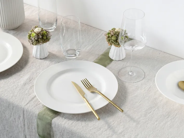 CreaTable Speiseteller FLEUR ROYAL 6er Set creme weiß
