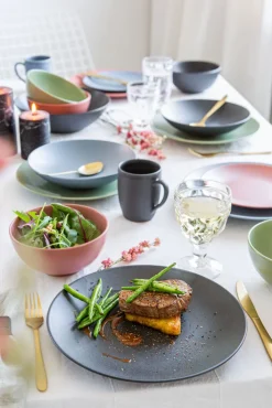 CreaTable Speiseteller SOFT TOUCH 6er Set schwarz