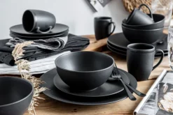 CreaTable Speiseteller SOFT TOUCH 6er Set schwarz