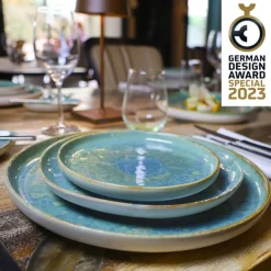 CreaTable Speiseteller YUKI 6er Set 28 cm Hochwertiges Steinzeug