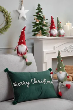 Deko Objekt MERRY CHRISTMAS rechteckig 50 x 35 cm Naturmaterialien/Polyester Grün