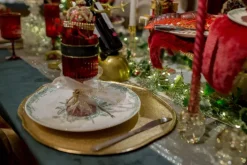 Dekotablett 36 x 40 cm Alu goldfarbig