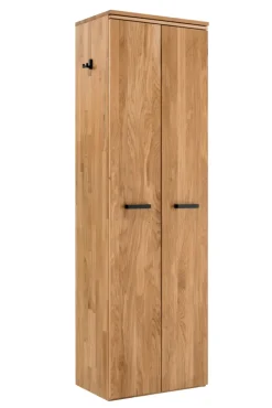 Dielenschrank LIDO 60 x 195 cm Astige Eiche massiv naturbelassen geölt