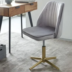 Drehstuhl 47 x 100 cm grau gold