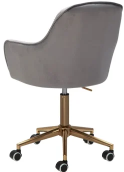 Drehstuhl hellgrau/ goldfarbig