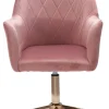 Drehstuhl inklusive Armlehne rosa/ goldfarbig