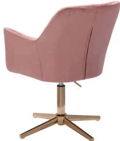 Drehstuhl inklusive Armlehne rosa/ goldfarbig