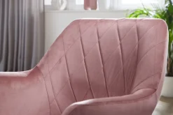 Drehstuhl inklusive Armlehne rosa/ goldfarbig