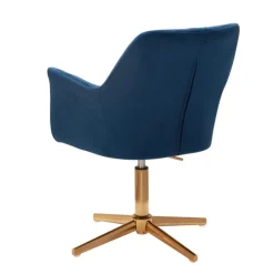 Drehstuhl inklusive Armlehne blau/ goldfarbig