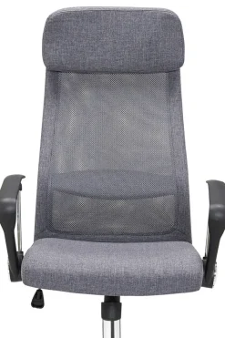 Drehstuhl mit Armlehnen Chromfarbig/ Mesh Grau