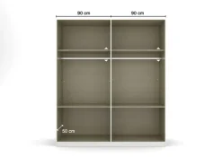 Drehtürenschrank CAMBRIDGE 2 180 x 210 x 54 cm Alpinweiß