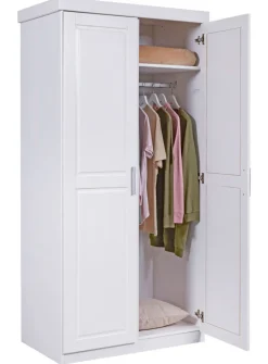 Drehtürenschrank LEONARD 95 x 190 cm weiß