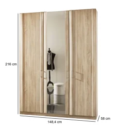 Drehtürenschrank MERAN braun