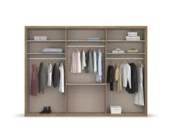 Drehtürenschrank SEAMO Artisan Eiche/ Glas Champagner