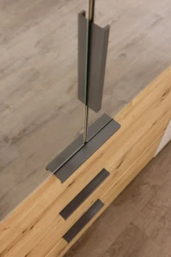 Drehtürenschrank SEAMO Artisan Eiche/ Glas Champagner