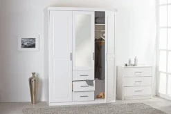 Drehtürenschrank THILO 140 x 190 cm weiß