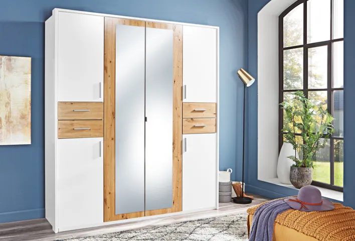 Drehtüreschrank VEGAS weiß/ braun