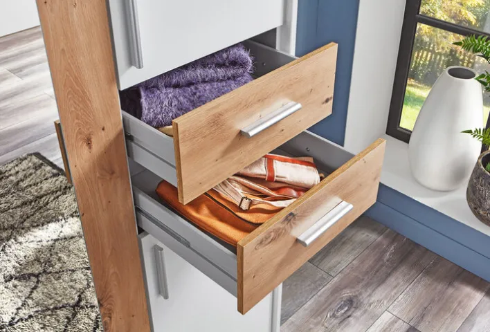 Drehtüreschrank VEGAS weiß/ braun