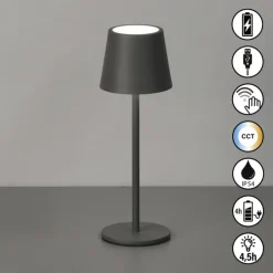 easy! by FHL Akku LED Tischlampe ROXY 27,5 cm sandgrau