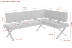 Eckbank MARION 200x140 cm Teddyoptik anthrazit