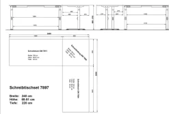 Eckschreibtisch LORENZ 240x220 cm weiß