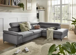 Ecksofa LONIGO 247 x 196 cm grau
