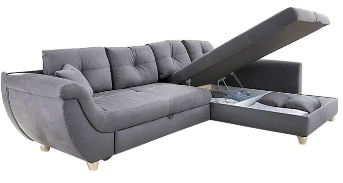 Ecksofa MACARIO 330 x 207 cm grau