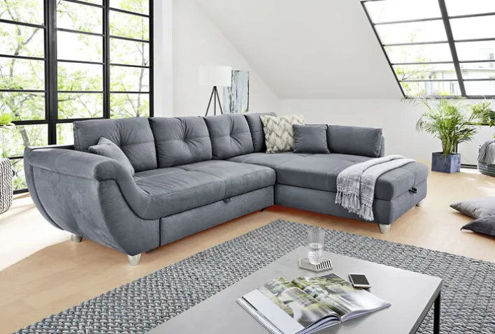 Ecksofa MACARIO 330 x 207 cm grau