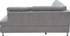 Ecksofa SEVRAN mit Schlaffunktion 242 x 210 cm alu