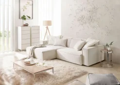 Ecksofa UPPER EAST 168 x 276 cm weiß