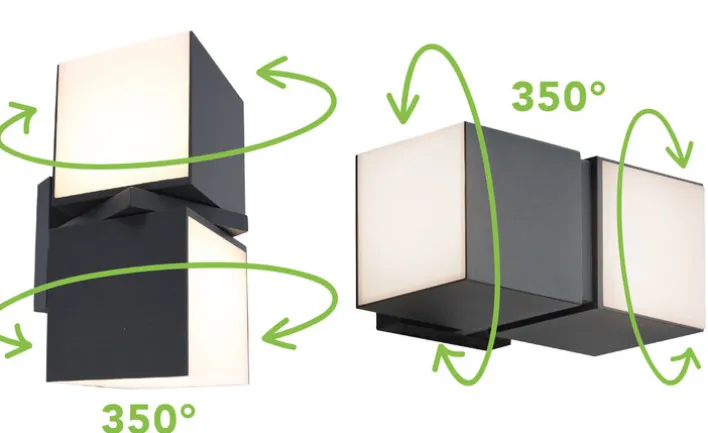 ECO-LIGHT LED Außenwandleuchte CUBA 2-flg anthrazit