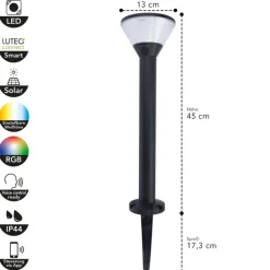 ECO-LIGHT LED Solar Wegeleuchte KARLO 45 cm schwarz