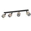 EGLO Retrofit Deckenlampe mit 4 Spots ROSLEY schwarz /naturfarbig