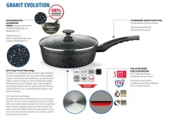 ELO Pfanne mit Glasdeckel GRANIT EVOLUTION 28 cm Aluminium grau