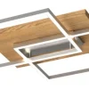 ELOBRA CCT LED Deckenlampe PANAMA 42 x 50 cm Nickelfarbig mit Holz