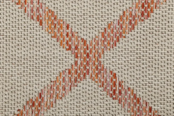 ESPRIT Outdoorteppich RHOMB 80 x 150 cm beige/rot