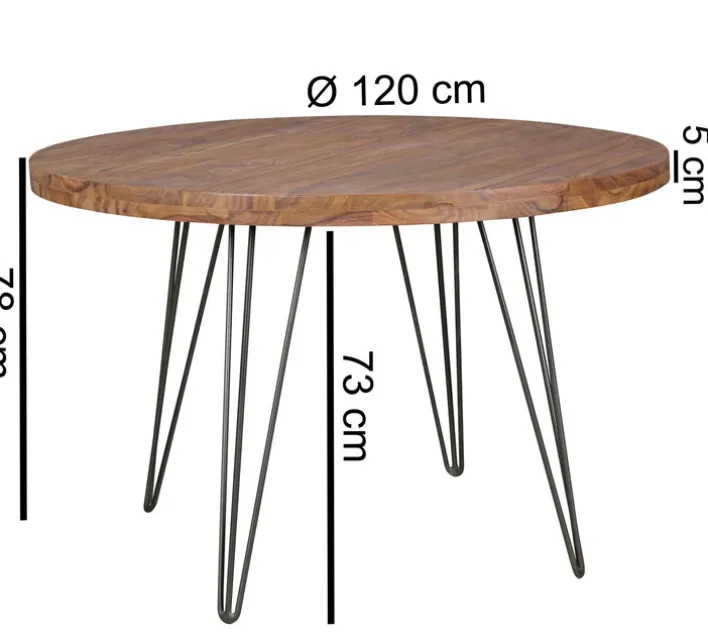 Esstisch 120 cm braun/ schwarz