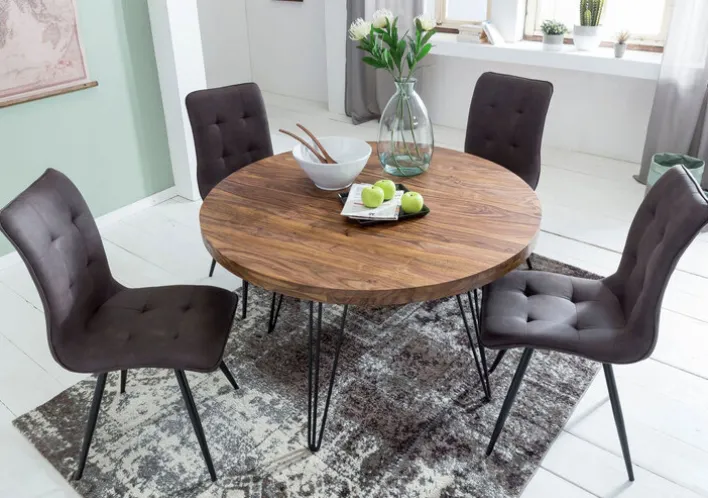 Esstisch 120 cm braun/ schwarz