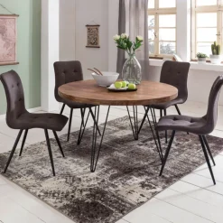 Esstisch 120 cm braun/ schwarz