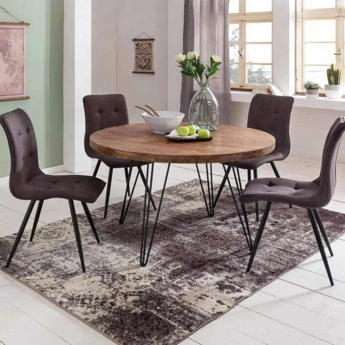 Esstisch 120 cm braun/ schwarz