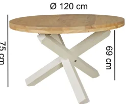 Esstisch 120 cm braun/ weiß