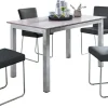 Esstisch 130 x 80 cm NB Betonoptik foliert/Metall grau gepulvert